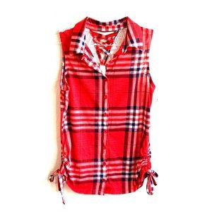 2/$15 Sleeveless plaid top